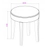 Signature Collection Chantilly White Stool - Grey Fabric