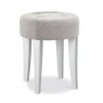 Bentley Designs Chantilly White Stool- Grey Fabric- angle