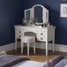 Bentley Designs Chantilly White Stool- Grey Fabric- dressing table feature