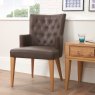 Bentley Designs High Park Upholstered Arm Chair - Distressed Bonded Leather (Pair)