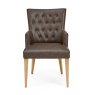Signature Collection High Park Upholstered Arm Chair - Distressed Bonded Leather (Pair)