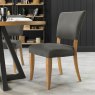 Signature Collection Indus Rustic Oak Upholstered Chair - Dark Grey Fabric (Pair)