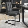 Signature Collection Indus Uph Cantilever Chair - Dark Grey Fabric (Pair)