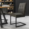 Signature Collection Indus Uph Cantilever Chair - Dark Grey Fabric (Pair)