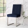 Bentley Designs Tivoli Dark Oak Uph Cantilever Chair - Dark Blue Velvet (Pair)