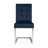 Signature Collection Tivoli Dark Oak Uph Cantilever Chair - Dark Blue Velvet (Pair)