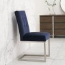 Signature Collection Tivoli Dark Oak Uph Cantilever Chair - Dark Blue Velvet (Pair)