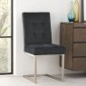 Signature Collection Tivoli Dark Oak Uph Cantilever Chair - Gun Metal Velvet (Pair)