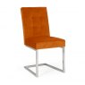 Signature Collection Tivoli Dark Oak Uph Cantilever Chair - Harvest Pumpkin Velvet (Pair)