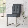 Bentley Designs Tivoli Dark Oak Uph Cantilever Chair - Mottled Black Faux Lthr (Pair)