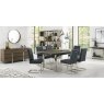 Signature Collection Tivoli Dark Oak Uph Cantilever Chair - Mottled Black Faux Lthr (Pair)