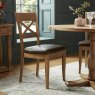Signature Collection Westbury Rustic Oak X Back Chair - Espresso Faux Leather (Pair)