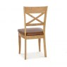 Signature Collection Westbury Rustic Oak X Back Chair  - Tan Faux Leather (Pair)