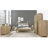 Premier Collection Turin Aged Oak Upholstered Headboard King 150cm