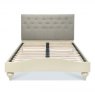 Premier Collection Montreux Antique White Uph Bedstead Diamond Stitch Pebble Brown Fabric Double 135cm