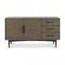 Gallery Collection Vintage Weathered Oak & Peppercorn Wide Sideboard