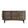 Gallery Collection Vintage Weathered Oak & Peppercorn Wide Sideboard