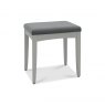 Premier Collection Whitby Scandi Oak & Warm Grey Stool - Gun Metal Velvet