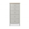 Premier Collection Whitby Scandi Oak & Warm Grey 5 Drawer Chest