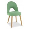 Premier Collection Oslo Oak Upholstered Chair - Aqua Fabric (Pair)