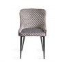 Gallery Collection Cezanne - Grey Velvet Fabric Chairs with Sand Black Powder Coated Legs (Pair)