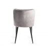 Gallery Collection Cezanne - Grey Velvet Fabric Chairs with Sand Black Powder Coated Legs (Pair)