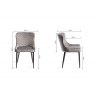 Gallery Collection Cezanne - Grey Velvet Fabric Chairs with Black Legs (Pair)