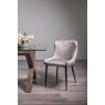 Gallery Collection Cezanne - Grey Velvet Fabric Chairs with Black Legs (Pair)