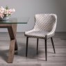 Gallery Collection Cezanne - Grey Velvet Fabric Chair with Black Legs (Pair)