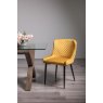 Gallery Collection Cezanne - Mustard Velvet Fabric Chairs with Black Legs (Pair)