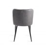 Gallery Collection Cezanne - Dark Grey Faux Leather Chairs with Sand Black Powder Coated Legs (Pair)