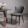 Gallery Collection Cezanne - Dark Grey Faux Leather Chair with Black Legs (Pair)