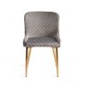 Gallery Collection Cezanne - Grey Velvet Fabric Chairs with Gold Legs (Pair)