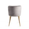 Gallery Collection Cezanne - Grey Velvet Fabric Chairs with Matt Gold Plated Legs (Pair)