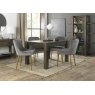 Gallery Collection Cezanne - Grey Velvet Fabric Chairs with Matt Gold Plated Legs (Pair)
