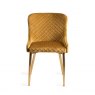 Gallery Collection Cezanne - Mustard Velvet Fabric Chair with Gold Legs (Pair)