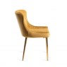 Gallery Collection Cezanne - Mustard Velvet Fabric Chairs with Matt Gold Plated Legs (Pair)