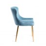 Gallery Collection Cezanne - Petrol Blue Velvet Fabric Chairs with Matt Gold Plated Legs (Pair)