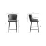 Gallery Collection Cezanne - Dark Grey Faux Leather Bar Stools with Black Legs (Pair)