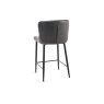 Gallery Collection Cezanne - Dark Grey Faux Leather Bar Stools with Black Legs (Pair)