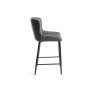 Gallery Collection Cezanne - Dark Grey Faux Leather Bar Stools with Black Legs (Pair)