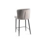 Gallery Collection Cezanne - Grey Velvet Fabric Bar Stools with Black Legs (Pair)