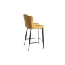 Gallery Collection Cezanne - Mustard Velvet Fabric Bar Stools with Black Legs (Pair)