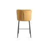 Gallery Collection Cezanne - Mustard Velvet Fabric Bar Stools with Black Legs (Pair)