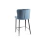 Gallery Collection Cezanne - Petrol Blue Velvet Fabric Bar Stools with Black Legs (Pair)