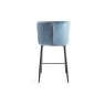 Gallery Collection Cezanne - Petrol Blue Velvet Fabric Bar Stools with Black Legs (Pair)