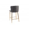Gallery Collection Cezanne - Dark Grey Faux Leather Bar Stool with Gold Legs (Pair)