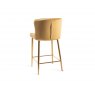 Gallery Collection Cezanne - Mustard Velvet Fabric Bar Stools with Matt Gold Plated Legs (Pair)