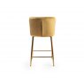 Gallery Collection Cezanne - Mustard Velvet Fabric Bar Stools with Gold Legs (Pair)