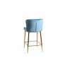 Gallery Collection Cezanne - Petrol Blue Velvet Fabric Bar Stools with Matt Gold Plated Legs (Pair)